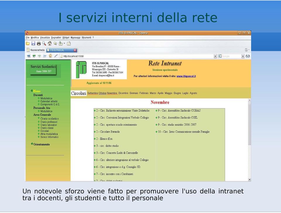 promuovere l'uso della intranet tra