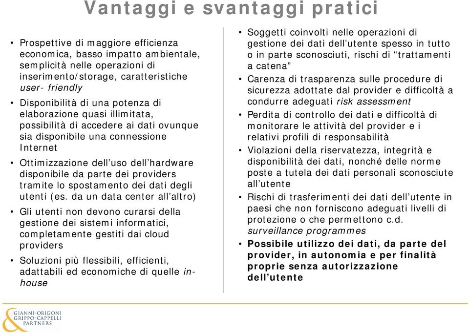 providers tramite lo spostamento dei dati degli utenti (es.