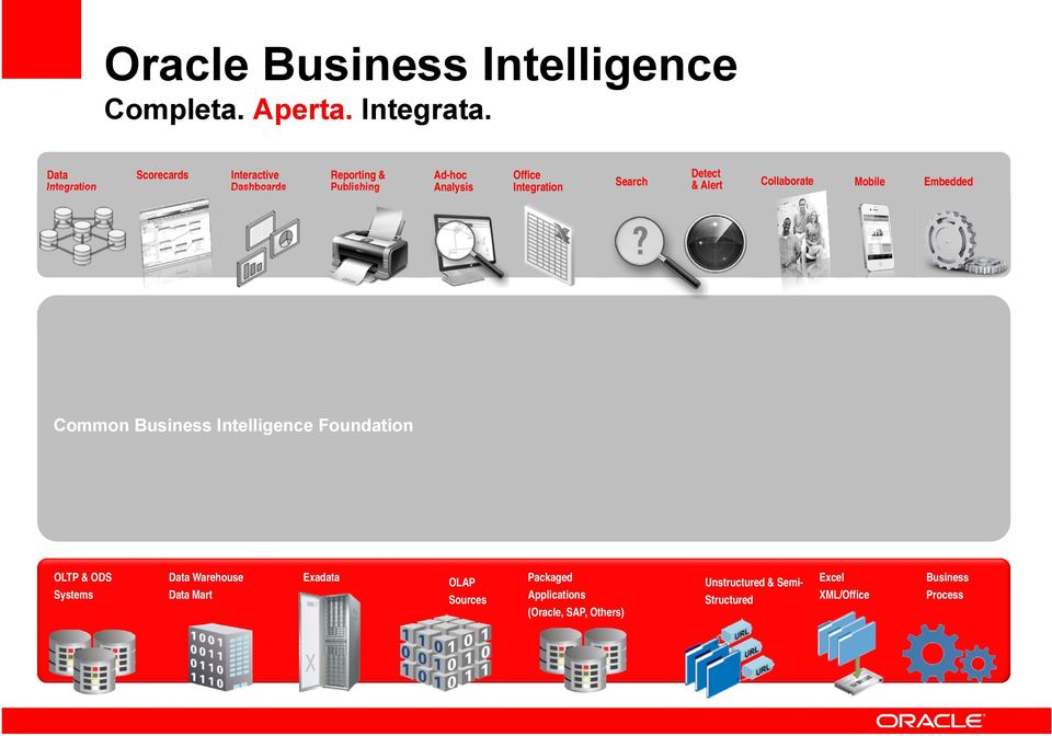 Integration Search Detect & Alert Collaborate Mobile Embedded Common Business Intelligence Foundation OLTP