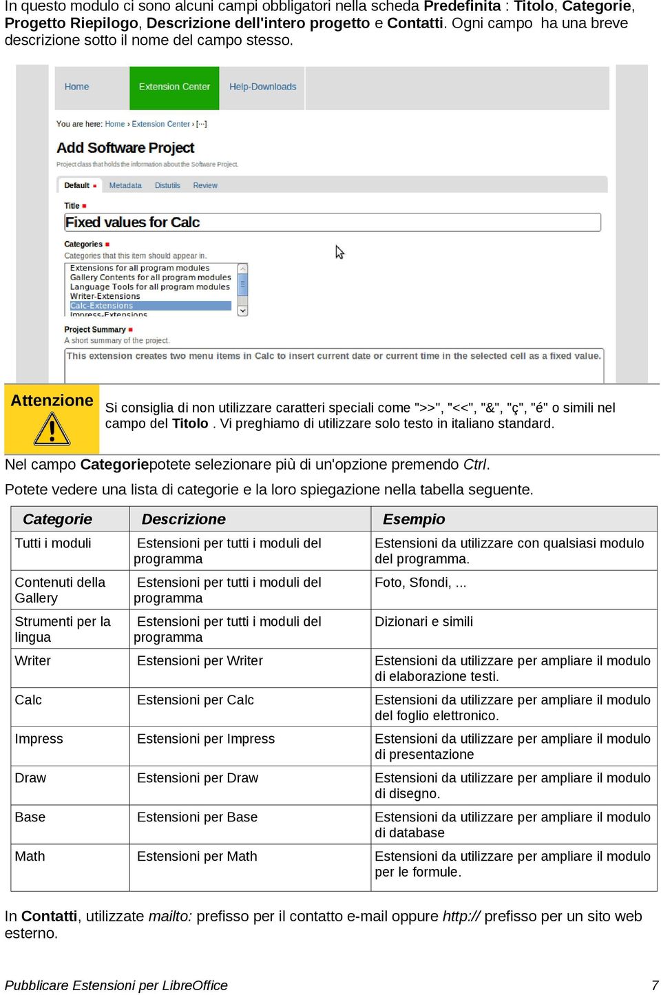 Vi preghiamo di utilizzare solo testo in italiano standard. Nel campo Categoriepotete selezionare più di un'opzione premendo Ctrl.