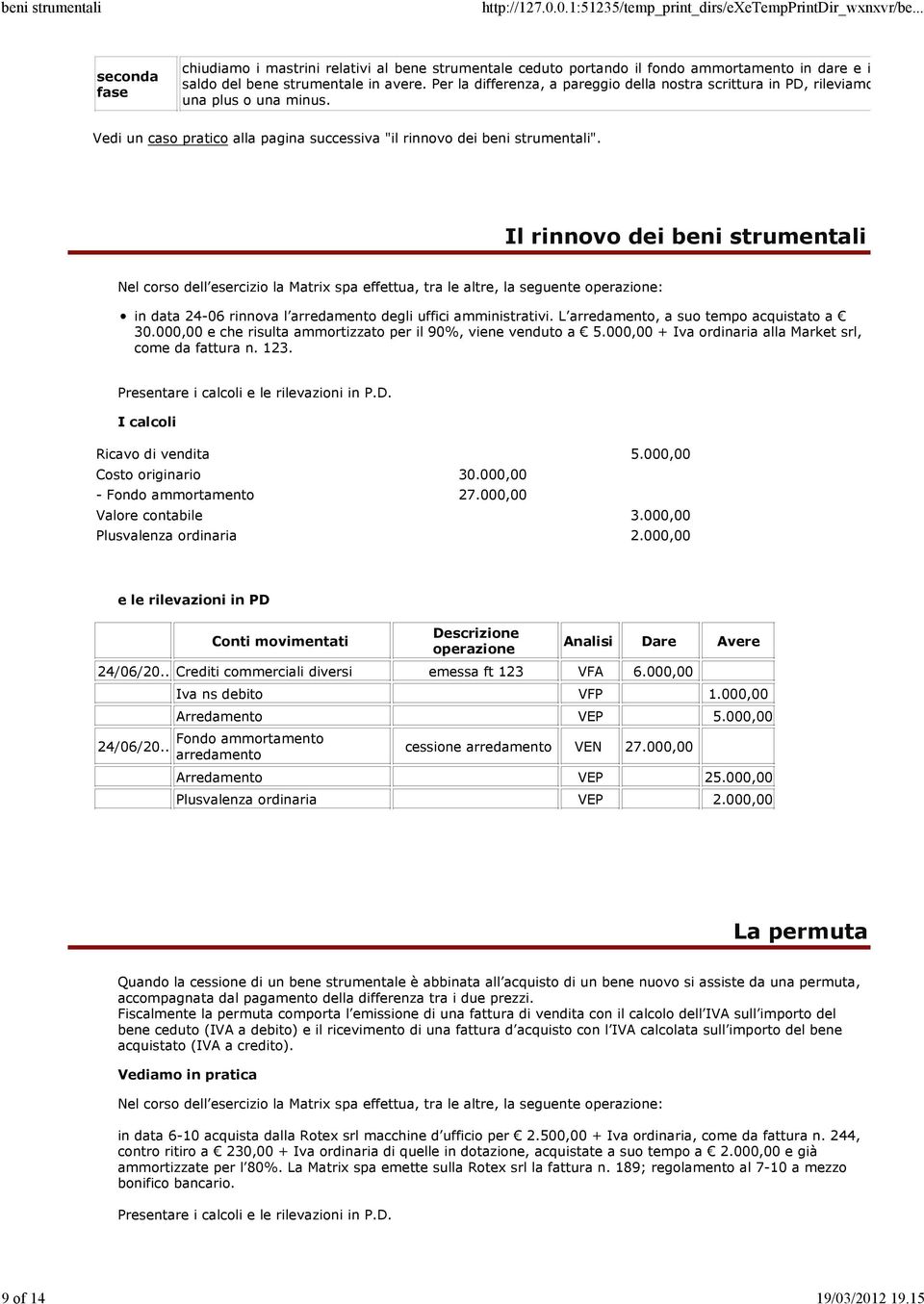 Il rinnovo dei beni strumentali Nel corso dell esercizio la Matrix spa effettua, tra le altre, la seguente operazione: in data 24-06 rinnova l arredamento degli uffici amministrativi.