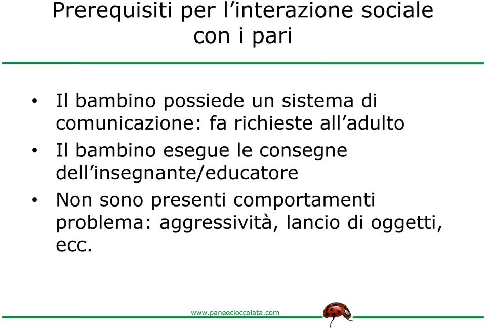 bambino esegue le consegne dell insegnante/educatore Non sono