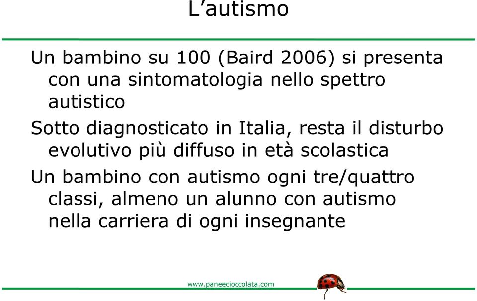 resta il disturbo evolutivo più diffuso in età scolastica Un bambino con