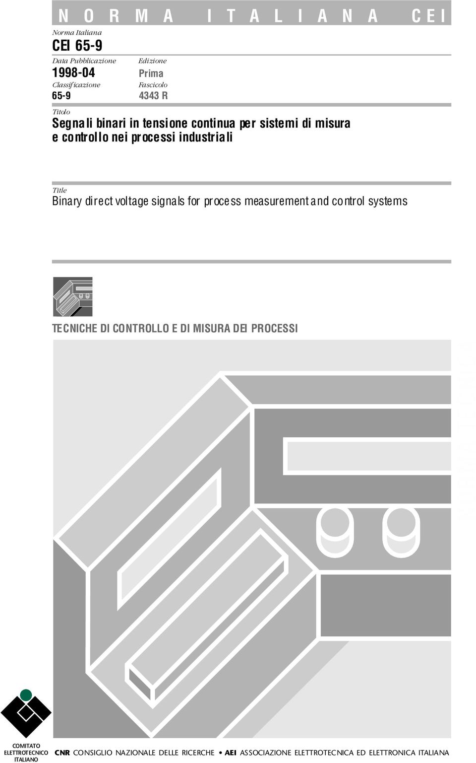 Binarydirectvoltagesignals forprocess measurementand control systems TECNICHE DICONTROLLO E DIMISURA DEIPROCESSI