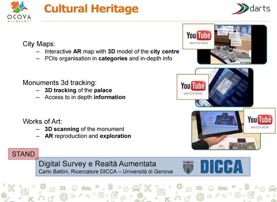 Access to in depth information Works of Art: 3D scanning of the monument AR reproduction and