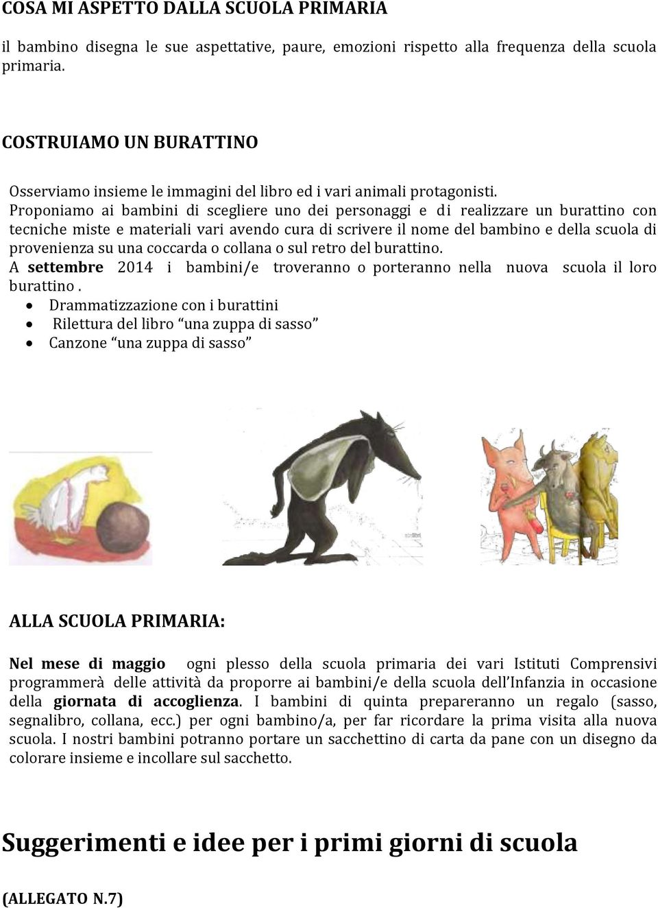 Proponiamo ai bambini di scegliere uno dei personaggi e di realizzare un burattino con tecniche miste e materiali vari avendo cura di scrivere il nome del bambino e della scuola di provenienza su una