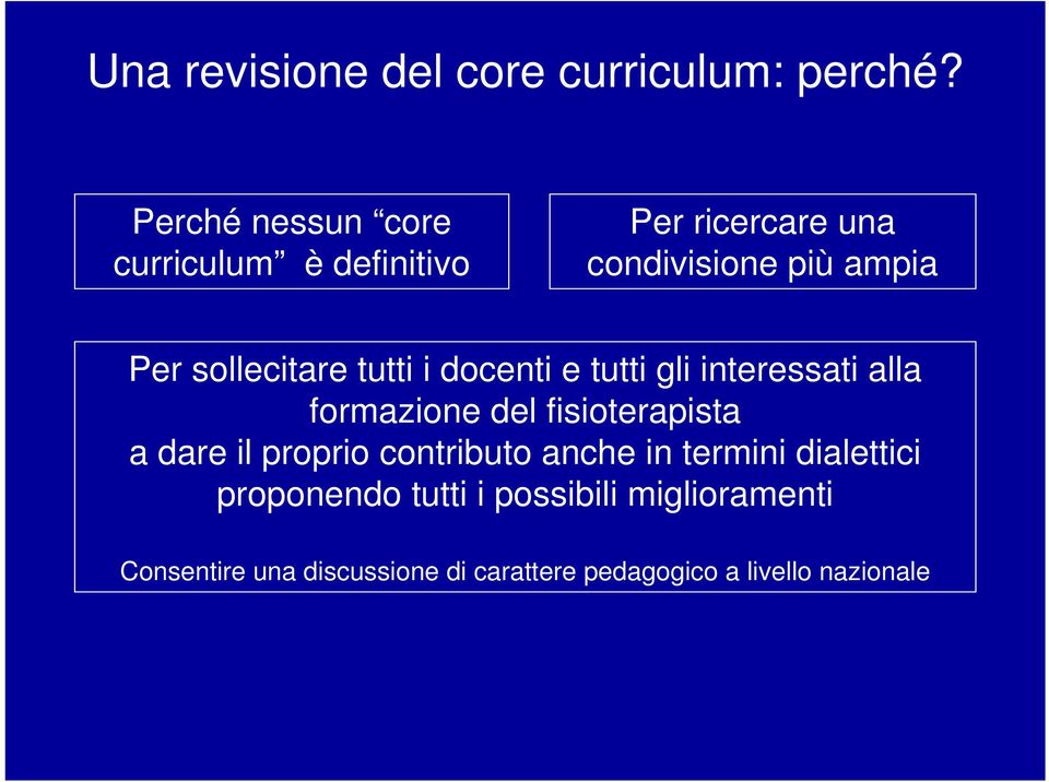 sollecitare tutti i docenti e tutti gli interessati alla formazione del fisioterapista a dare il