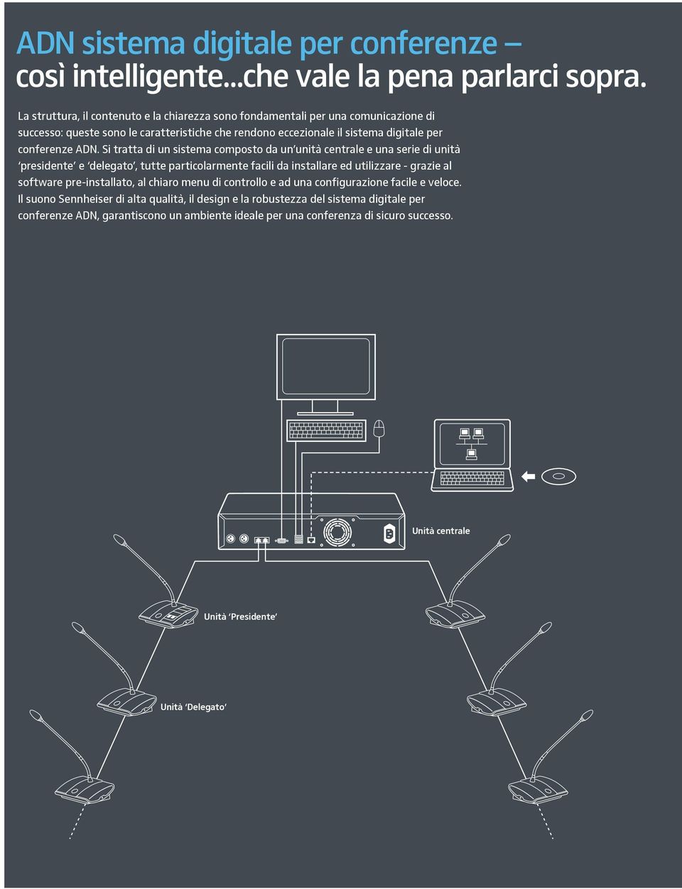 Si tratta di un sistema composto da un unità centrale e una serie di unità presidente e delegato, tutte particolarmente facili da installare ed utilizzare - grazie al software