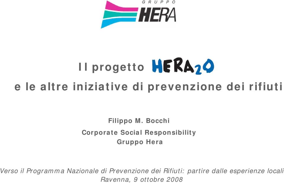 Bocchi Corporate Social Responsibility Gruppo Hera Verso