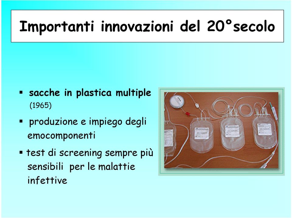 impiego degli emocomponenti test di