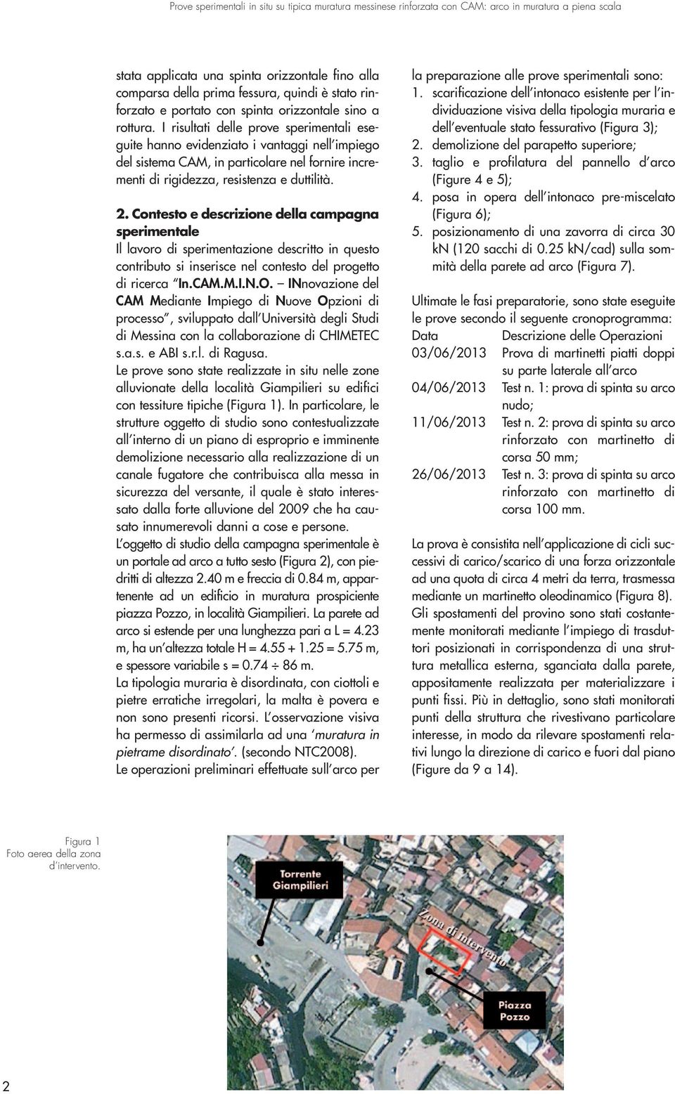 I risultati delle prove sperimentali eseguite hanno evidenziato i vantaggi nell impiego del sistema CAM, in particolare nel fornire incrementi di rigidezza, resistenza e duttilità. 2.