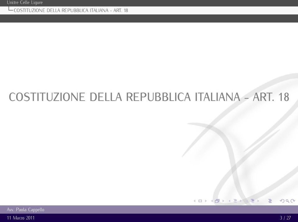 18   18 11 Marzo 2011 3 / 27
