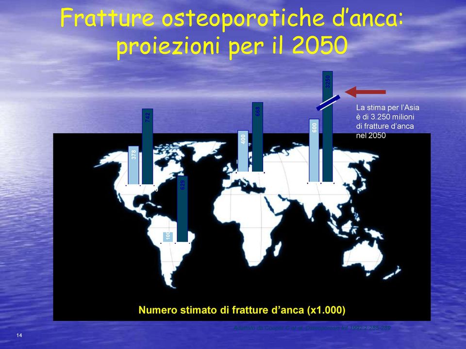 250 milioni di fratture d anca nel 2050 1950 2050 1950 2050 19502050 1950