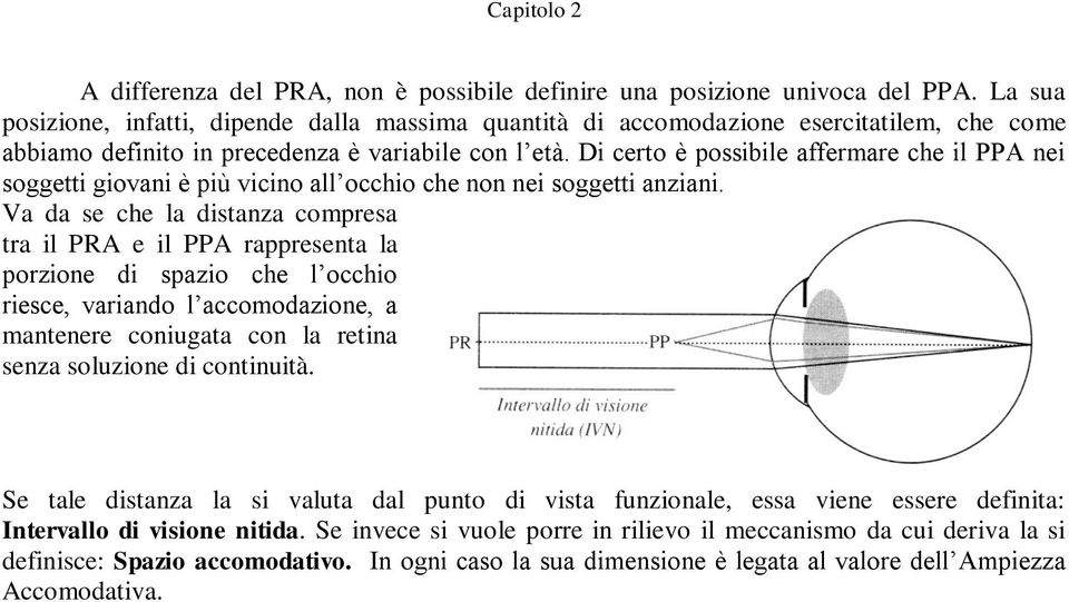 Di certo è possibile affermare che il PPA nei soggetti giovani è più vicino all occhio che non nei soggetti anziani.