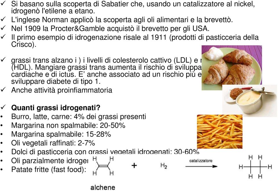 grassi trans alzano i ) i livelli di colesterolo cattivo (LDL) e riducono il buono (HDL). Mangiare grassi trans aumenta il rischio di sviluppare malattie cardiache e di ictus.