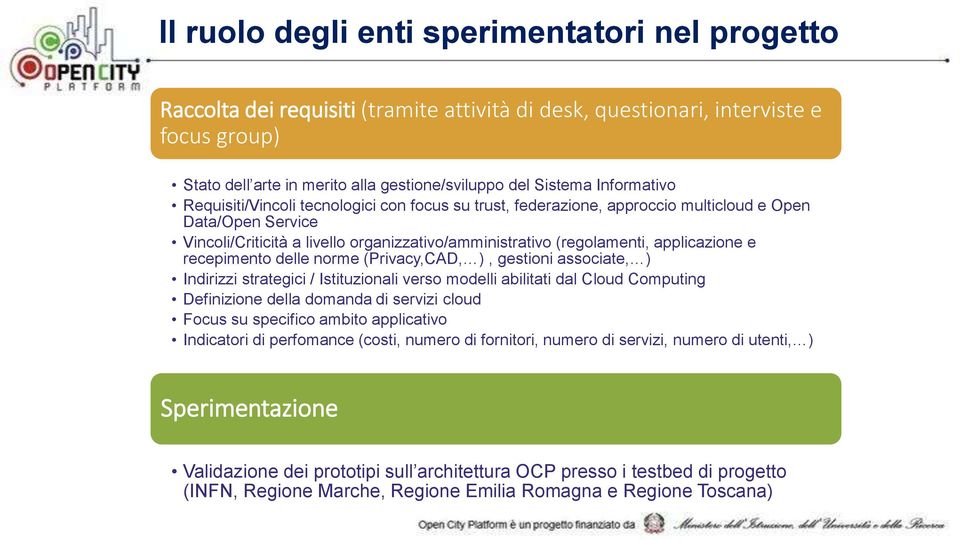 applicazione e recepimento delle norme (Privacy,CAD, ), gestioni associate, ) Indirizzi strategici / Istituzionali verso modelli abilitati dal Cloud Computing Definizione della domanda di servizi