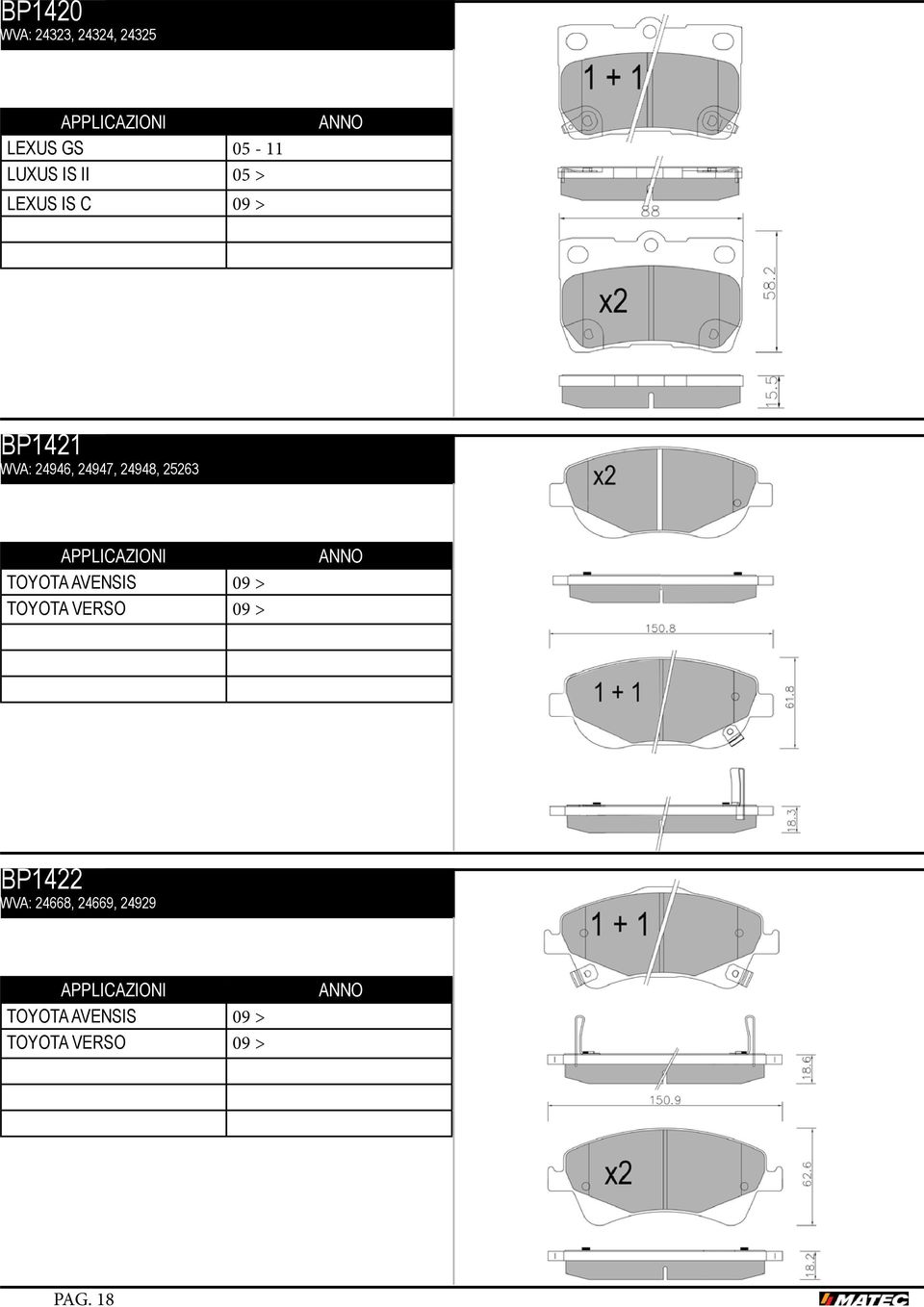 WVA: 24946, 24947, 24948, 25263 TOYOTA AVENSIS 09 > TOYOTA