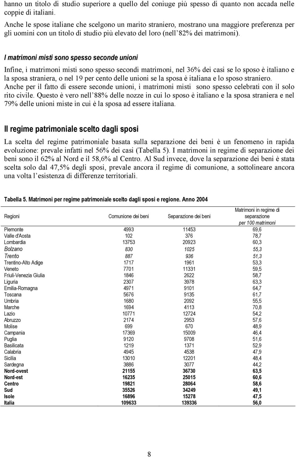 I matrimoni misti sono spesso seconde unioni Infine, i matrimoni misti sono spesso secondi matrimoni, nel 36% dei casi se lo sposo è italiano e la sposa straniera, o nel 19 per cento delle unioni se