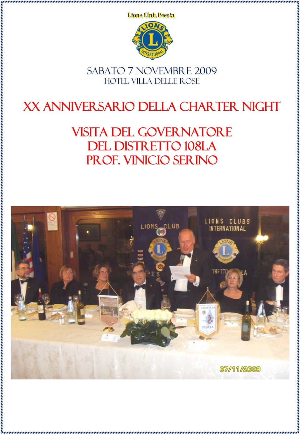 Charter Night Visita del Governatore