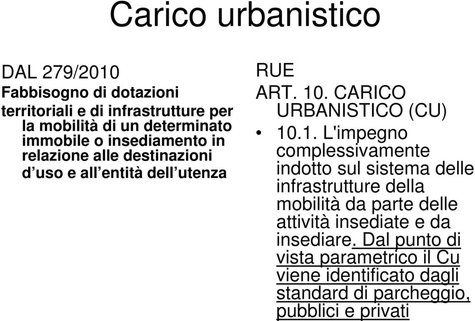 CARICO URBANISTICO (CU) 10