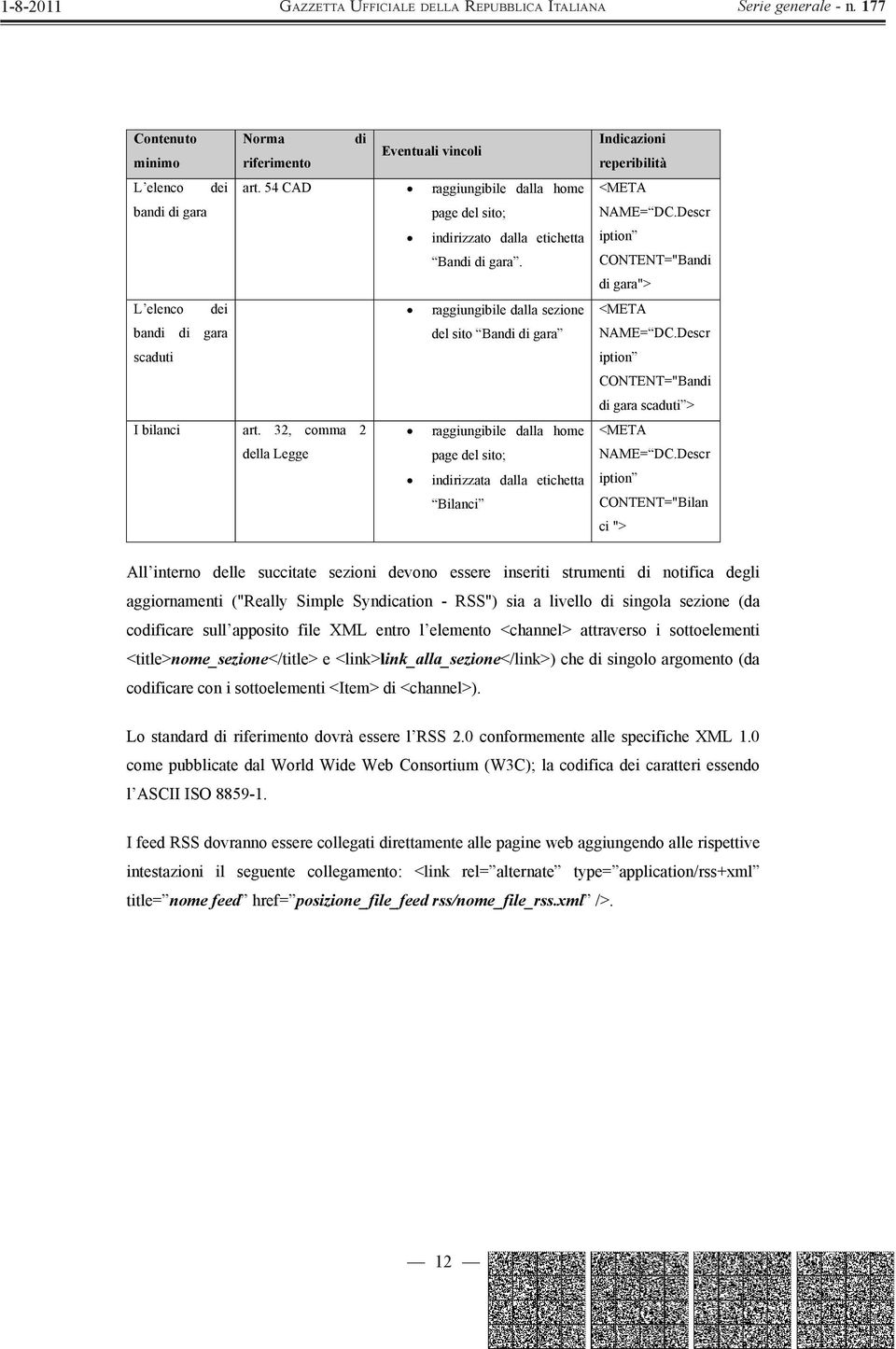 32, comma 2 raggiungibile dalla home della Legge page del sito; indirizzata dalla etichetta Bilanci Indicazioni reperibilità <META NAME= DC.Descr iption CONTENT="Bandi di gara"> <META NAME= DC.