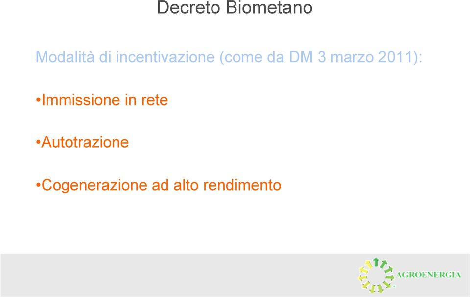 marzo 2011): Immissione in rete