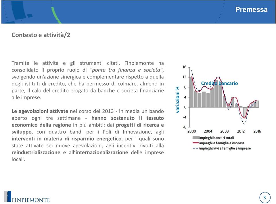 Le agevolazioni attivate nel corso del 2013 - in media un bando aperto ogni tre settimane - hanno sostenuto il tessuto economico della regione in più ambiti: dai progetti di ricerca e sviluppo, con