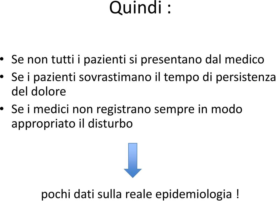 persistenza del dolore Se i medici non registrano