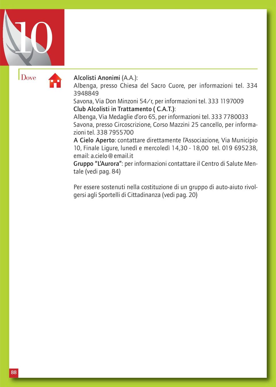 333 7780033 Savona, presso Circoscrizione, Corso Mazzini 25 cancello, per informazioni tel.