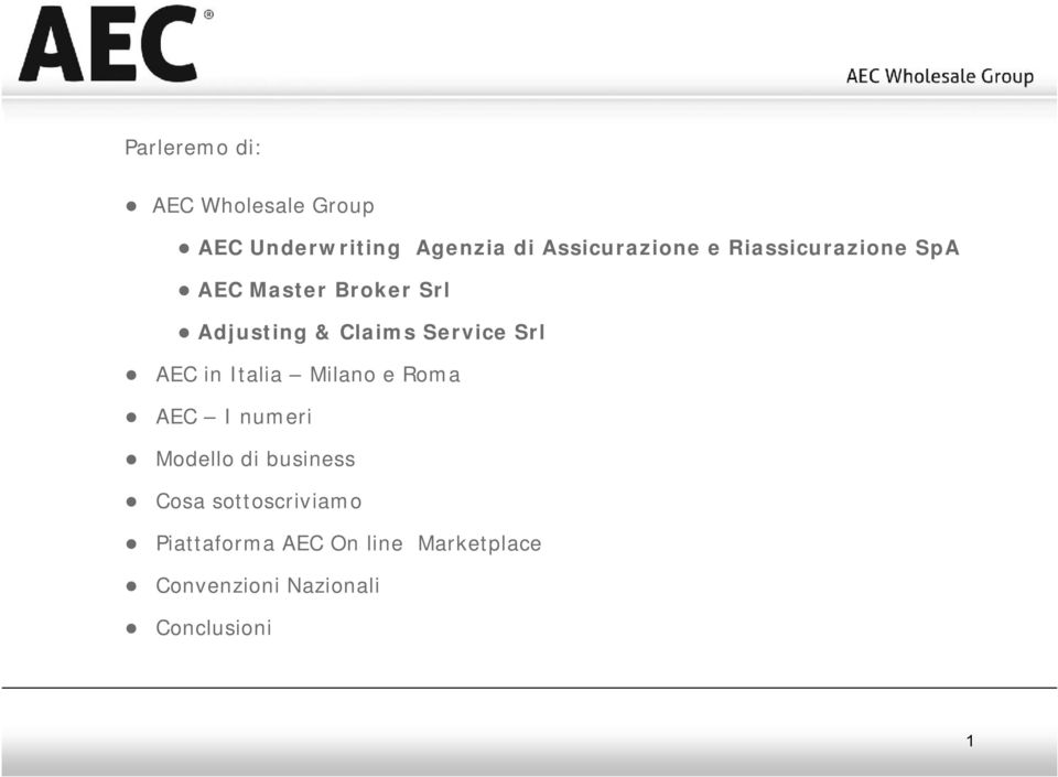 Claims Service Srl AEC in Italia Milan e Rma AEC I numeri Mdell di