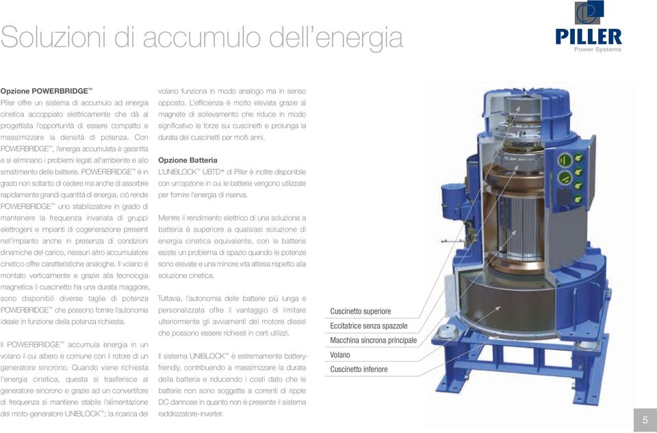 POWERBRIDGE è in grado non soltanto di cedere ma anche di assorbire rapidamente grandi quantità di energia, ciò rende POWERBRIDGE uno stabilizzatore in grado di mantenere la frequenza invariata di