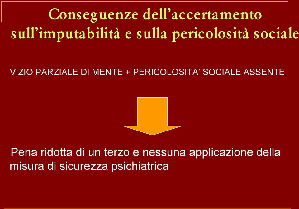 PERICOLOSITA SOCIALE ASSENTE Pena ridotta di un terzo