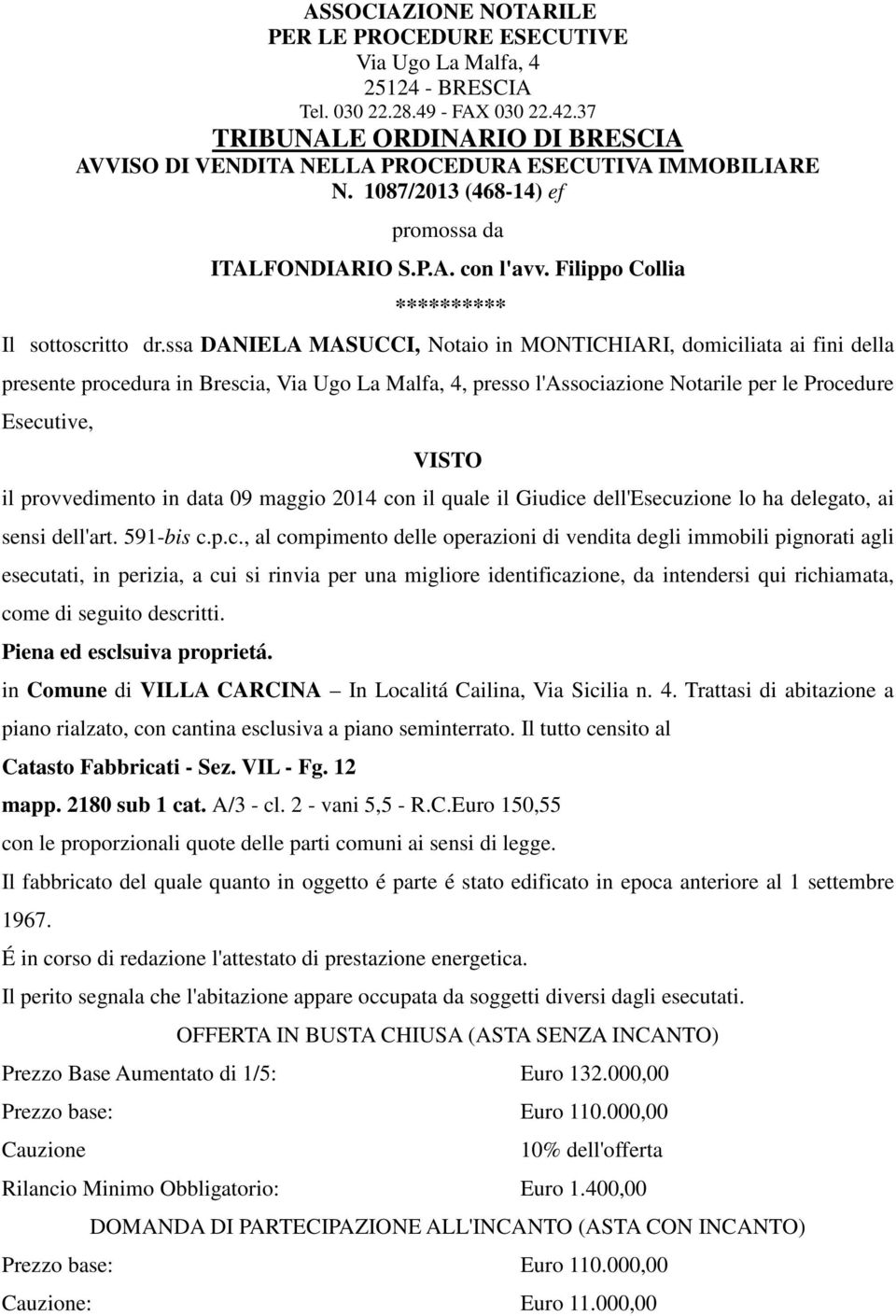 Filippo Collia ********** Il sottoscritto dr.