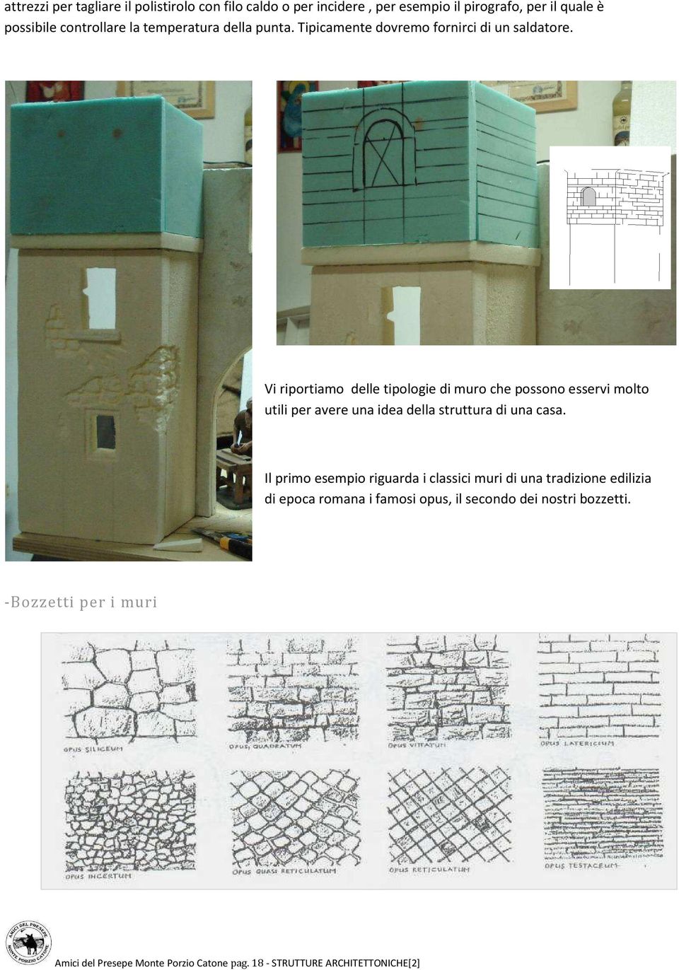 Vi riportiamo delle tipologie di muro che possono esservi molto utili per avere una idea della struttura di una casa.