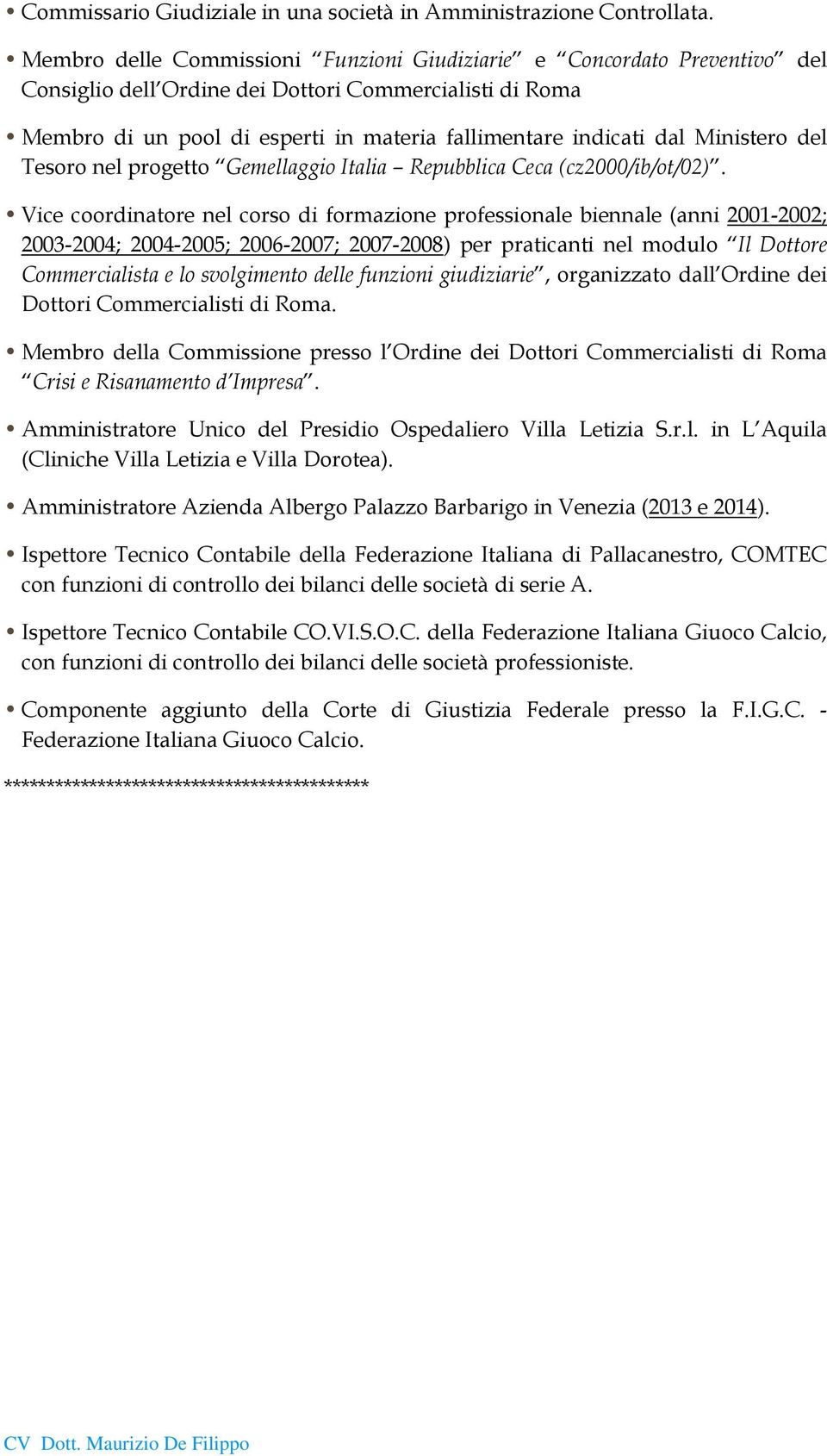 Ministero del Tesoro nel progetto Gemellaggio Italia Repubblica Ceca (cz2000/ib/ot/02).