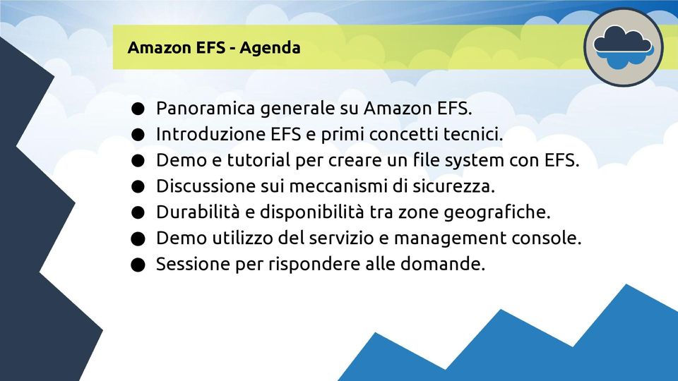 Demo e tutorial per creare un file system con EFS.