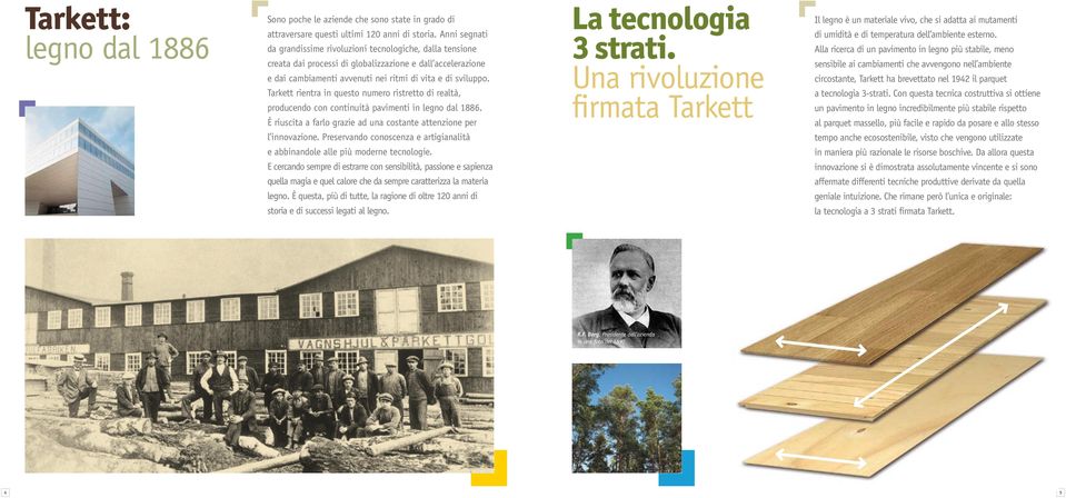 Tarkett rientra in questo numero ristretto di realtà, producendo con continuità pavimenti in legno dal 1886. È riuscita a farlo grazie ad una costante attenzione per l innovazione.