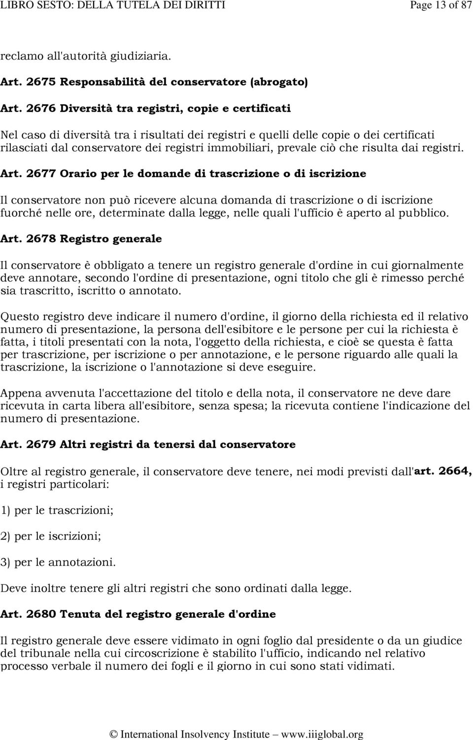 prevale ciò che risulta dai registri. Art.