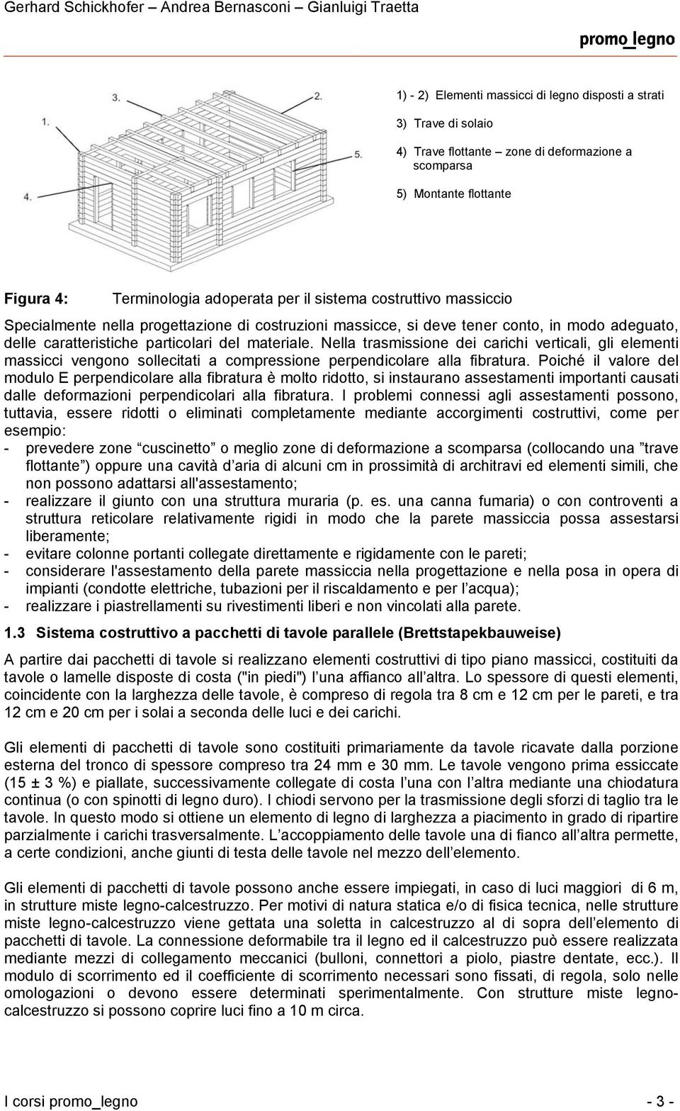 Nella trasmissione dei carichi verticali, gli elementi massicci vengono sollecitati a compressione perpendicolare alla fibratura.