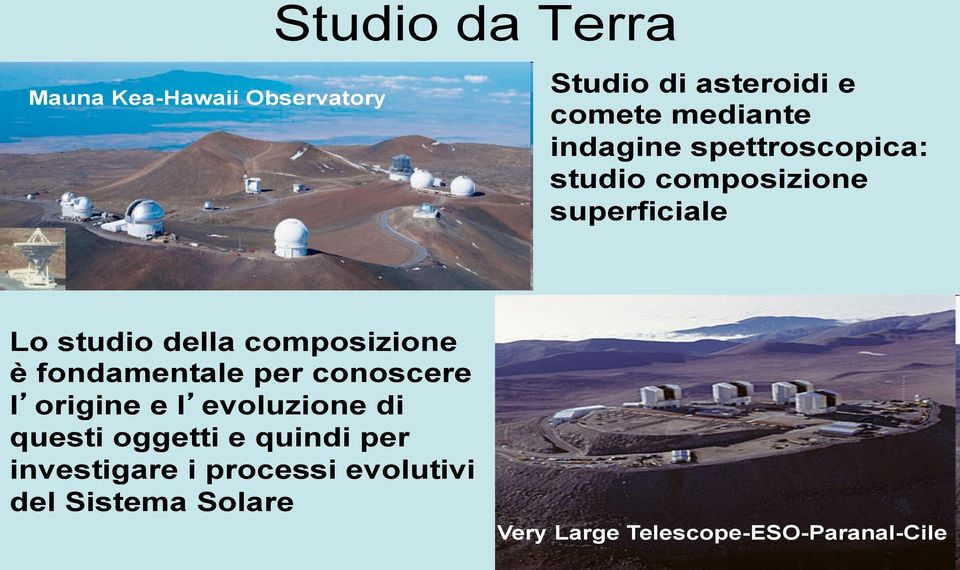 composizione è fondamentale per conoscere l origine e l evoluzione di questi oggetti