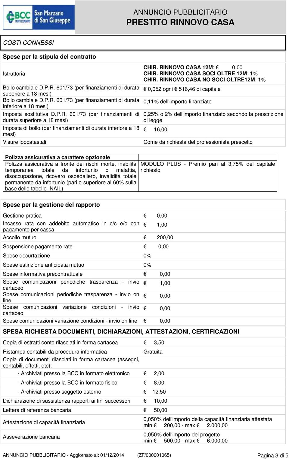 RINNOVO CASA SOCI OLTRE 12M: 1% CHIR.