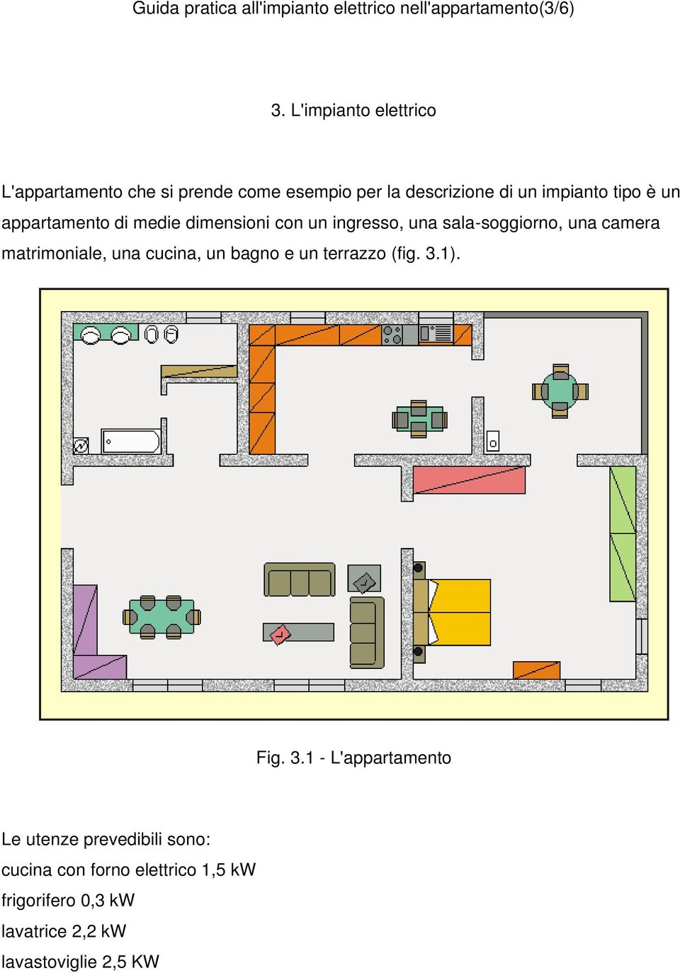 appartamento di medie dimensioni con un ingresso, una sala-soggiorno, una camera matrimoniale, una cucina, un