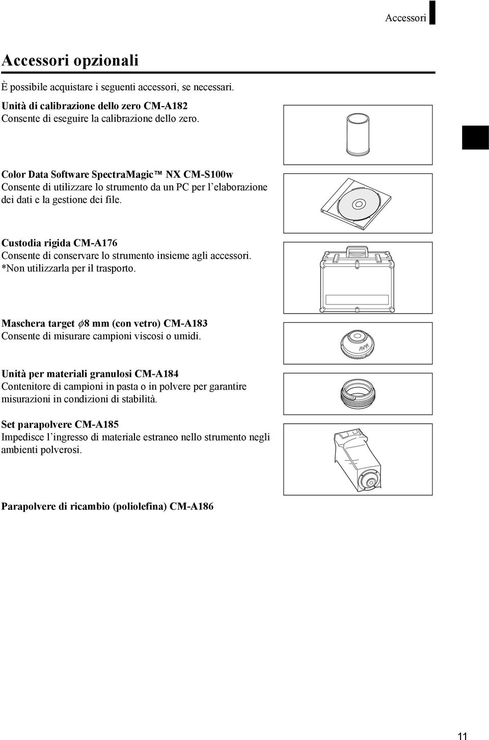 Custodia rigida CM-A76 Consente di conservare lo strumento insieme agli accessori. *Non utilizzarla per il trasporto.