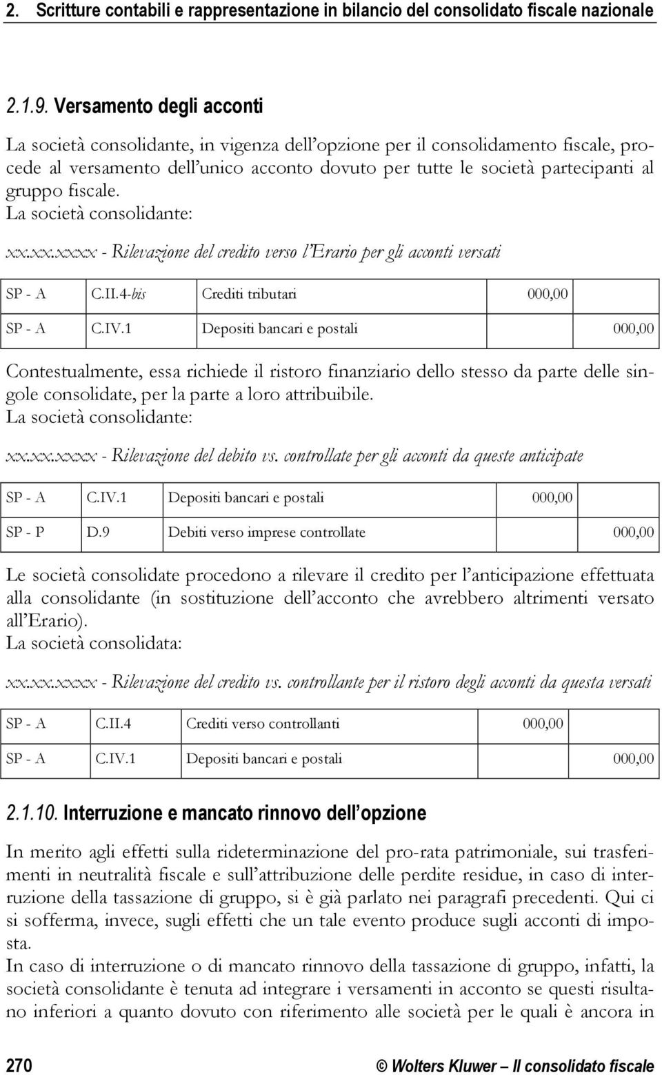 fiscale. La società consolidante: xx.xx.xxxx - Rilevazione del credito verso l Erario per gli acconti versati SP - A C.II.