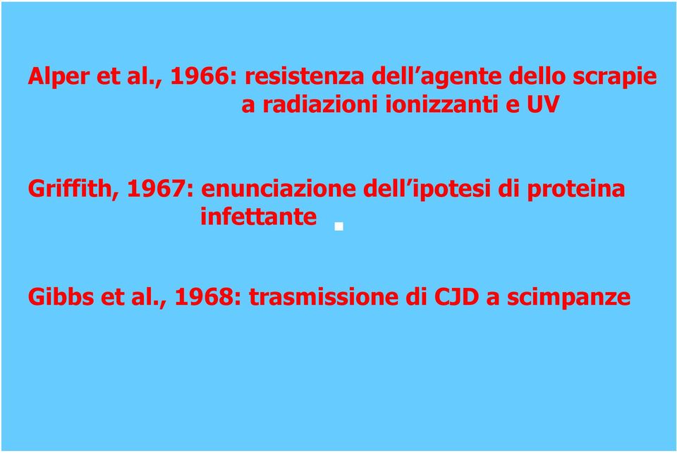 radiazioni ionizzanti e UV Griffith, 1967: