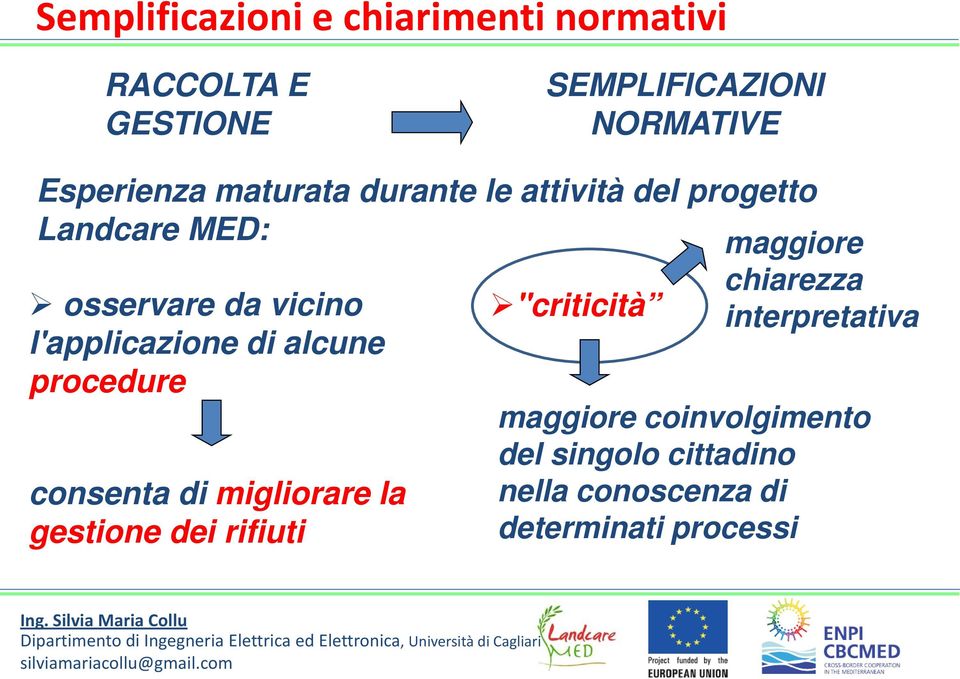 alcune procedure consenta di migliorare la gestione dei rifiuti "criticità maggiore chiarezza