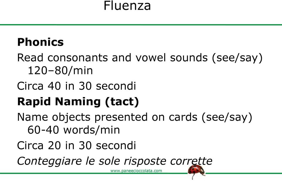 (tact) Name objects presented on cards (see/say) 60-40