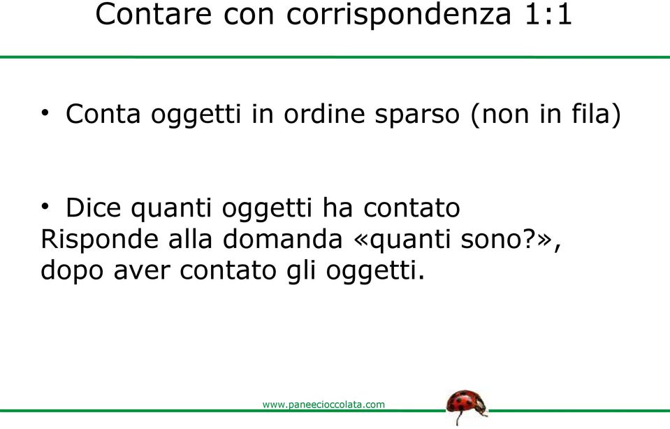 quanti oggetti ha contato Risponde alla