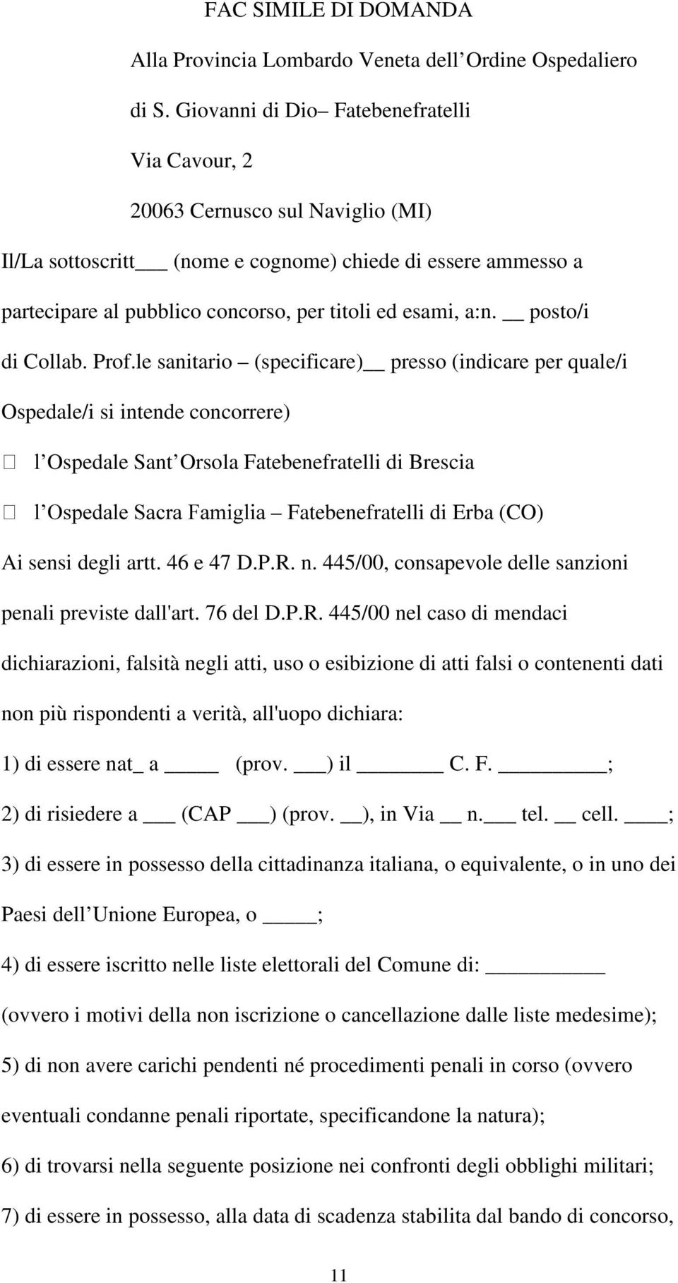 a:n. posto/i di Collab. Prof.