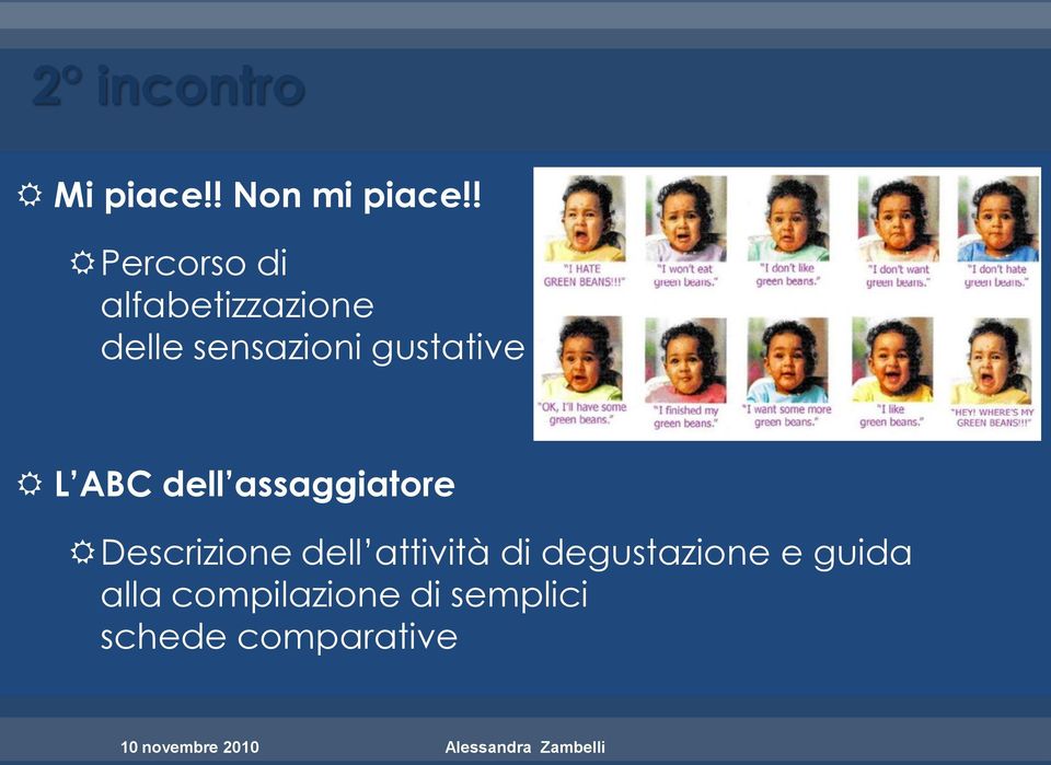 ABC dell assaggiatore Descrizione dell attività di